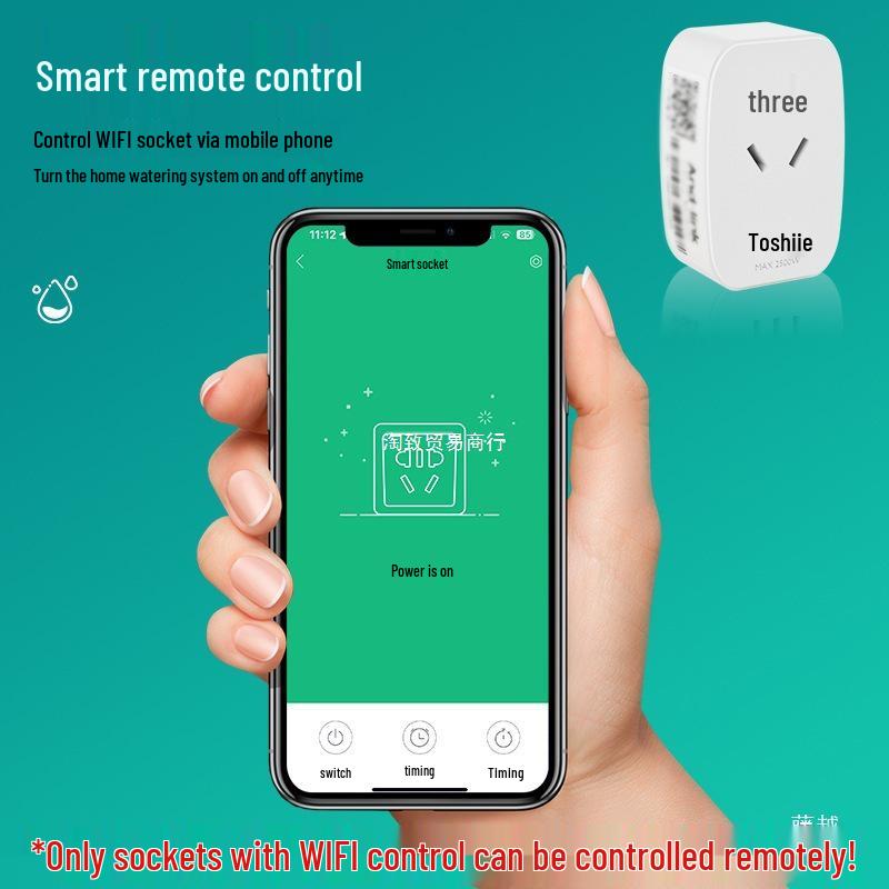 Sistema de riego automático para jardín controlado por control remoto con temporizador de válvula solenoide