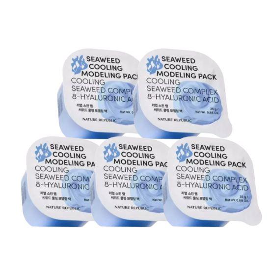 Nature Republic Real Skin Lab Modeling Mask 5-Pack Special Set (3 Types) Seaweed Cooling