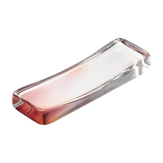 Sunlife Glass Chopstick Rest, Pink Swirl, Made in Japan, 7x5cm
