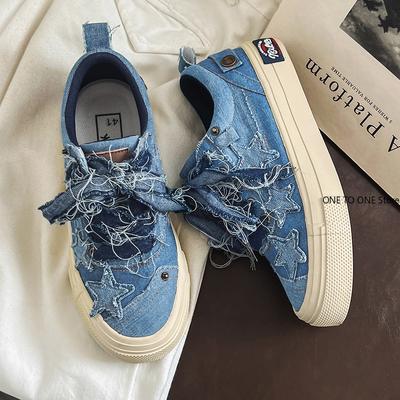 Pantofi de modă pentru femei Pantofi de pânză din denim Hip Hop americani, personalizați, pentru femei, pantofi de mers pe stradă pentru fete, pantofi tenis