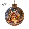 Transparente Weihnachts-Kugel-Deko Weihnachtsbaumkugel-Schmuck mit LED-Lichtern Schneeszene Acryl Klar Hängende Dekorationen Dekor Bruchfest Baum Saisonal