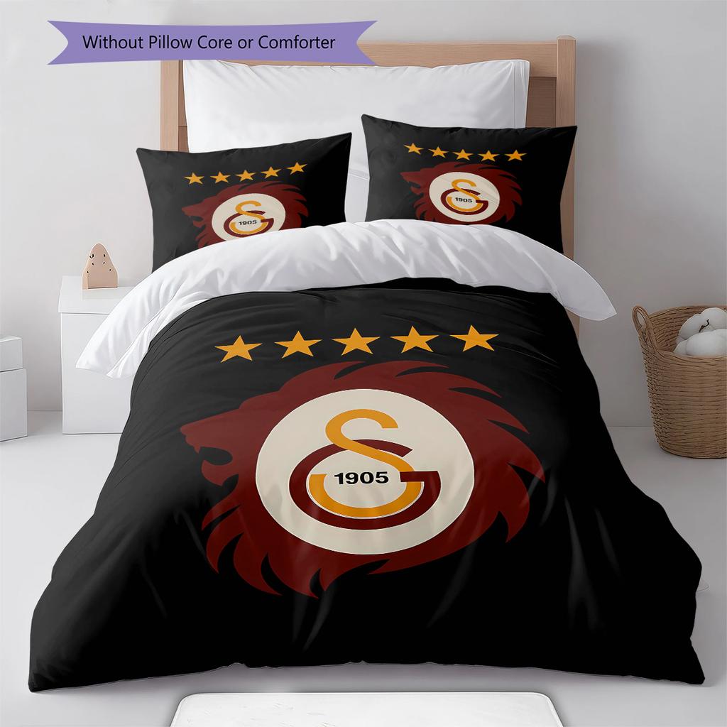 Galatasaray S.K Pattern Bedding,Quilt Set Quilt Cover Pillowcase Home Birthday Gift (1 * duvet cover + 2 * pillowcase, without core)
