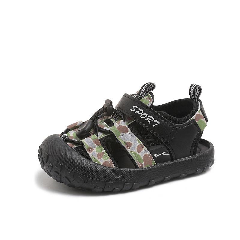 

Korean Style Summer Shoes for Boys Girls Camouflage Printed Fashion Beach Shoes Child Ergonomics Student Vacation Sandals I04272 21 чорний