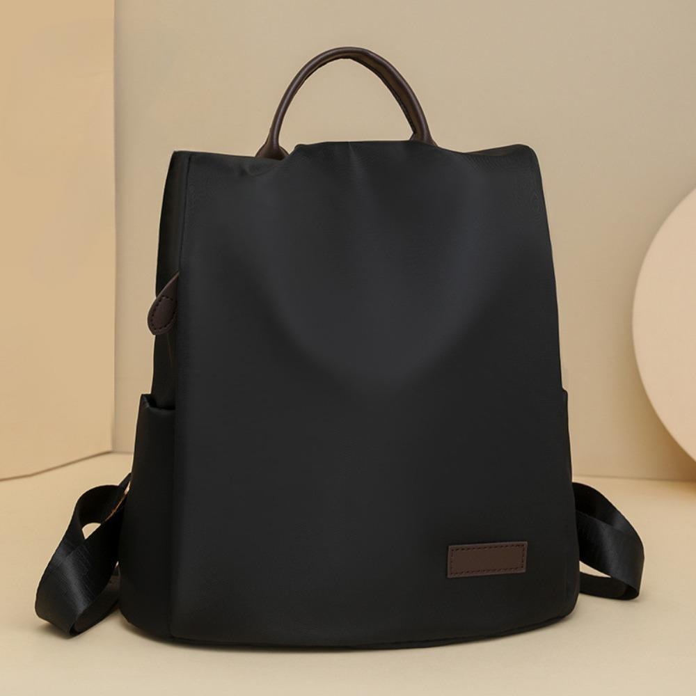 Oxford Cloth Anti-Theft Backpack Lightweight Solid Color Travel Backpack Large Capacity Waterproof Satchel for Women Girls