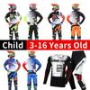 Set echipament motocross pentru copii Kituri Tricou Pantaloni Tineret copil verde Motocicletă negru 3 4 5 6 7 8 9 10 ani Costum off-road albastru portocaliu Enduro cross băiat fată