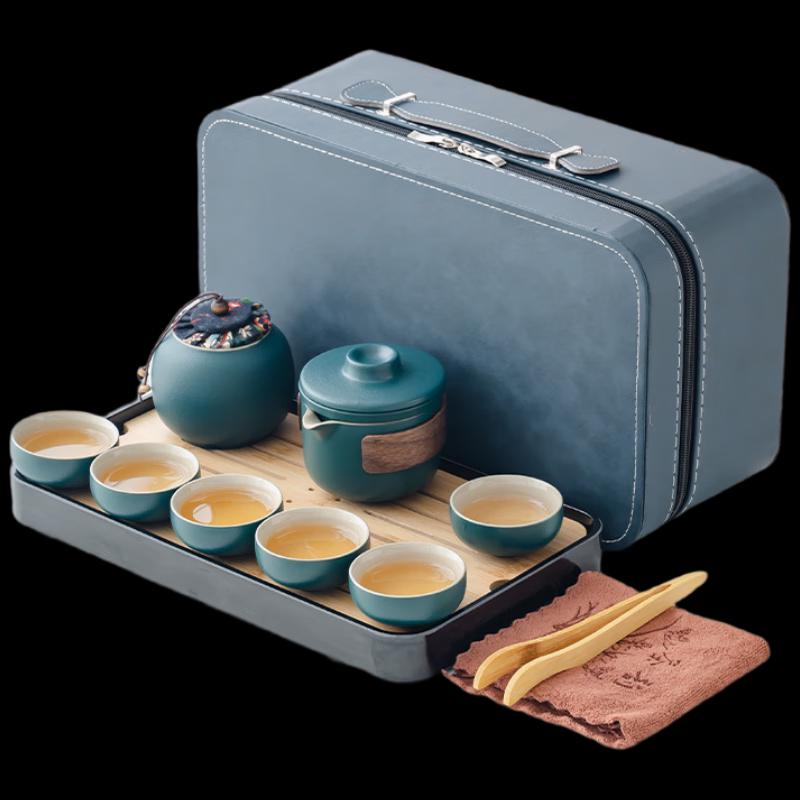 Shangqi Green Ceramic Travel Tea Set