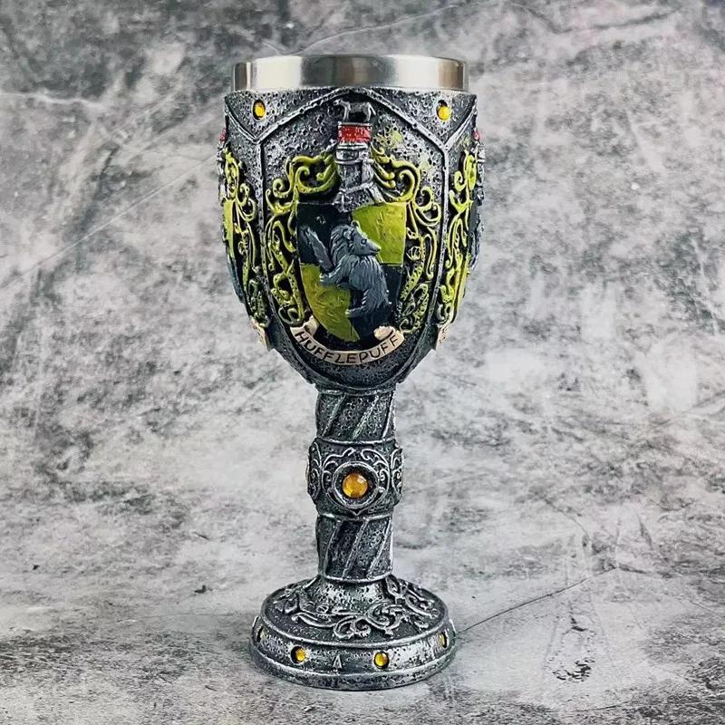 Calice da vino con teschio gotico, interno in acciaio inossidabile a doppio strato, design con teschio e drago, per feste in casa e bar