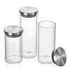 Borosilicate Glass Storage Jar with Steel Lid for Tea and Grains