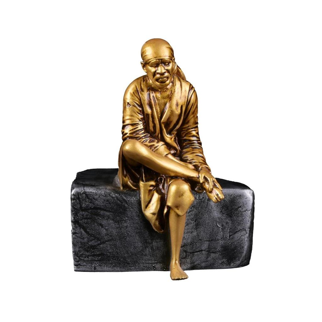 Saibaba Idol Shirdi Sai Baba Statue Sai Baba Idol Murti Religious God Idol for Car Dashboard & Home Decorative Showpiece Gift Item