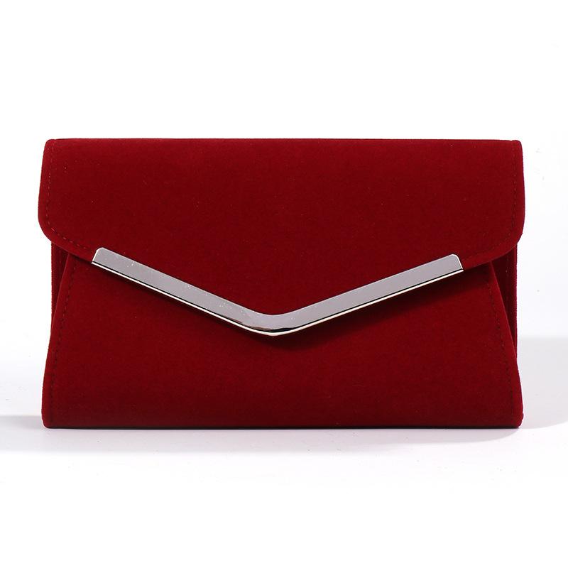 Solid Color Simple Women's Personalized Square Clutch , Fresh Girlish Temperament Single Shoulder Portable Dinnerbag