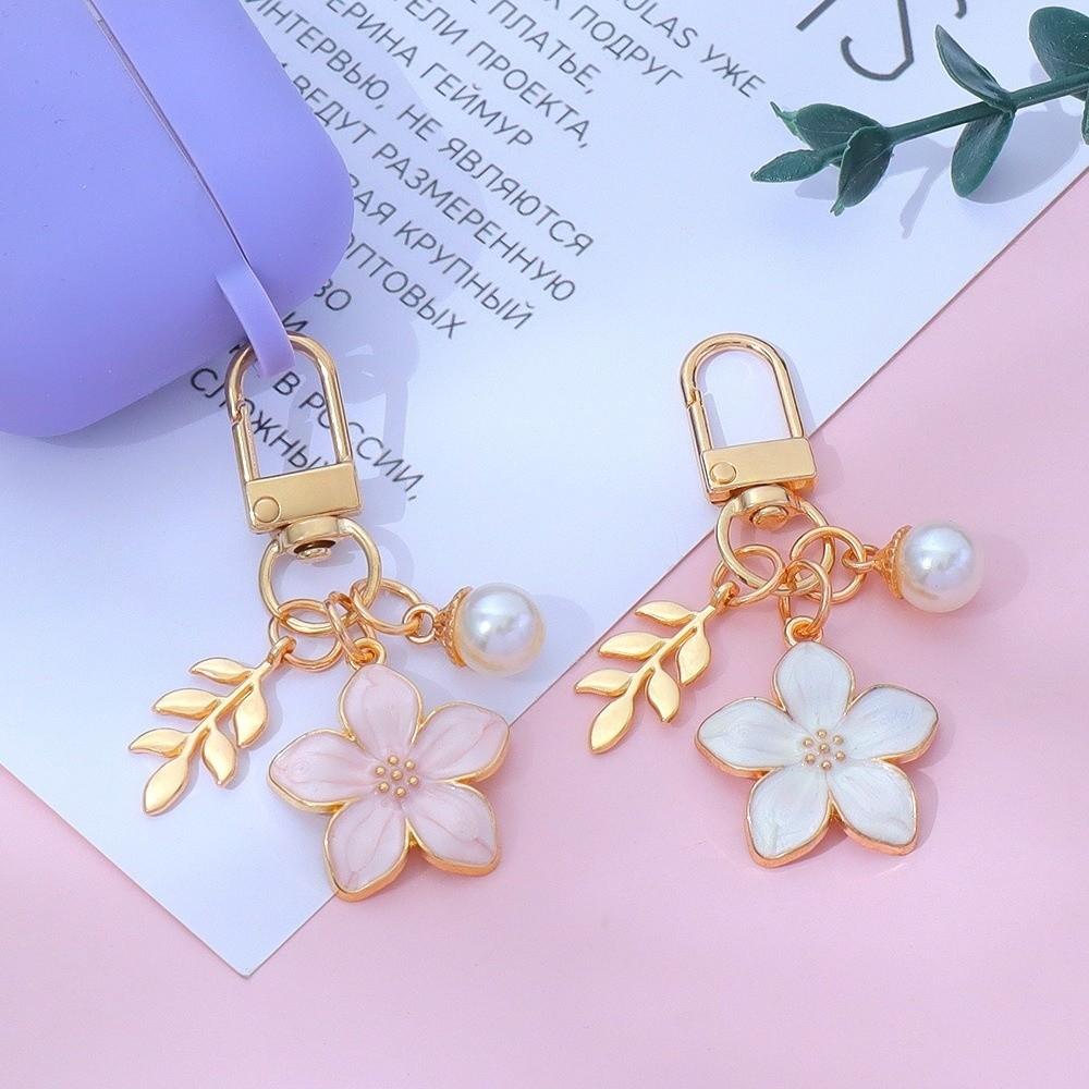 Enamel Coating Key Ring 3D Flower Ball Sakura Keychain Sweet Flower Keychain  Girls Women