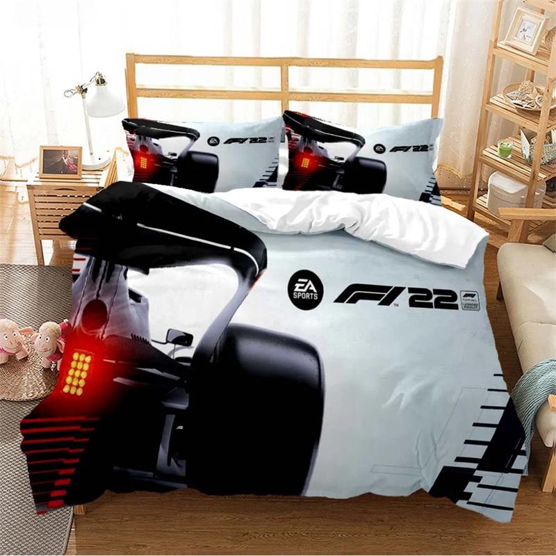 Formula 1 Racing Enthusiast Duvet Cover Comforter Bedding Sets Soft Quilt Cover and Pillowcases Teens Single/Double/Queen/King