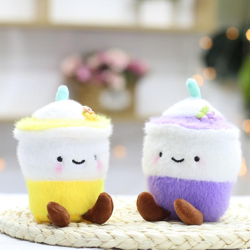 New Cute Milk Tea Cup Plush Pendant Toys Doll Children's Schoolbag Bag Hanging Ornaments Doll Keychain Small Doll