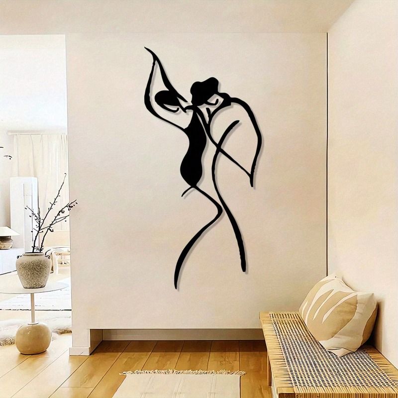 Wandkunst Tanzendes Paar Metallskulptur Innendekoration