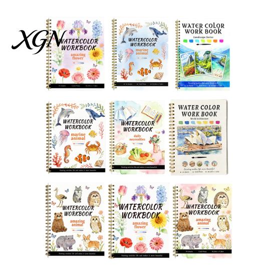 Creative Color Matching Practice Book Watercolor Coloring Book, Clean And Bright Patterns Design, Thick Art Supplies for Kids Painting Paper