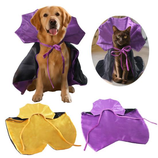 Halloween Pet Cape Costume Adjustable Wizard Cloak Cat Cosplay Apparel Halloween Party Accessories for Small Medium Dogs And Cats