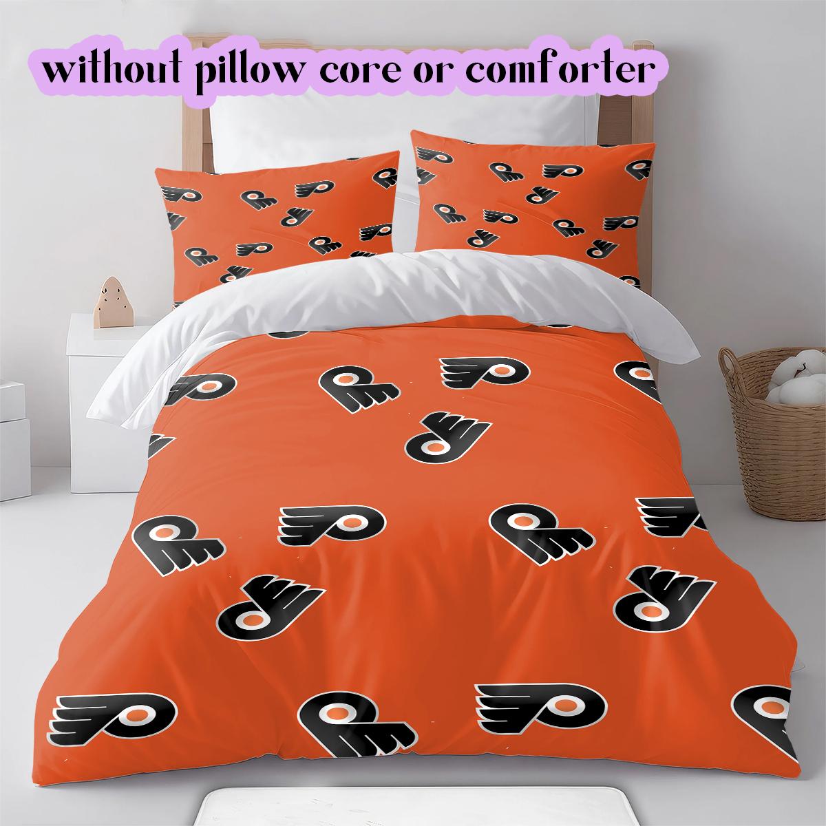 

Ice Hockey Logo Pattern Bedding Quilt Set Quilt Cover Pillowcase Home Decoration Birthday Gift (1*duvet cover+ 2*pillowcase, without core) 135x200cm