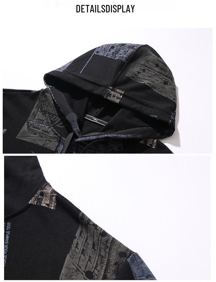 Men's Plus Size Trendy Long Sleeve Sweatshirt, Extra Large Round Neck for Spring and Autumn.