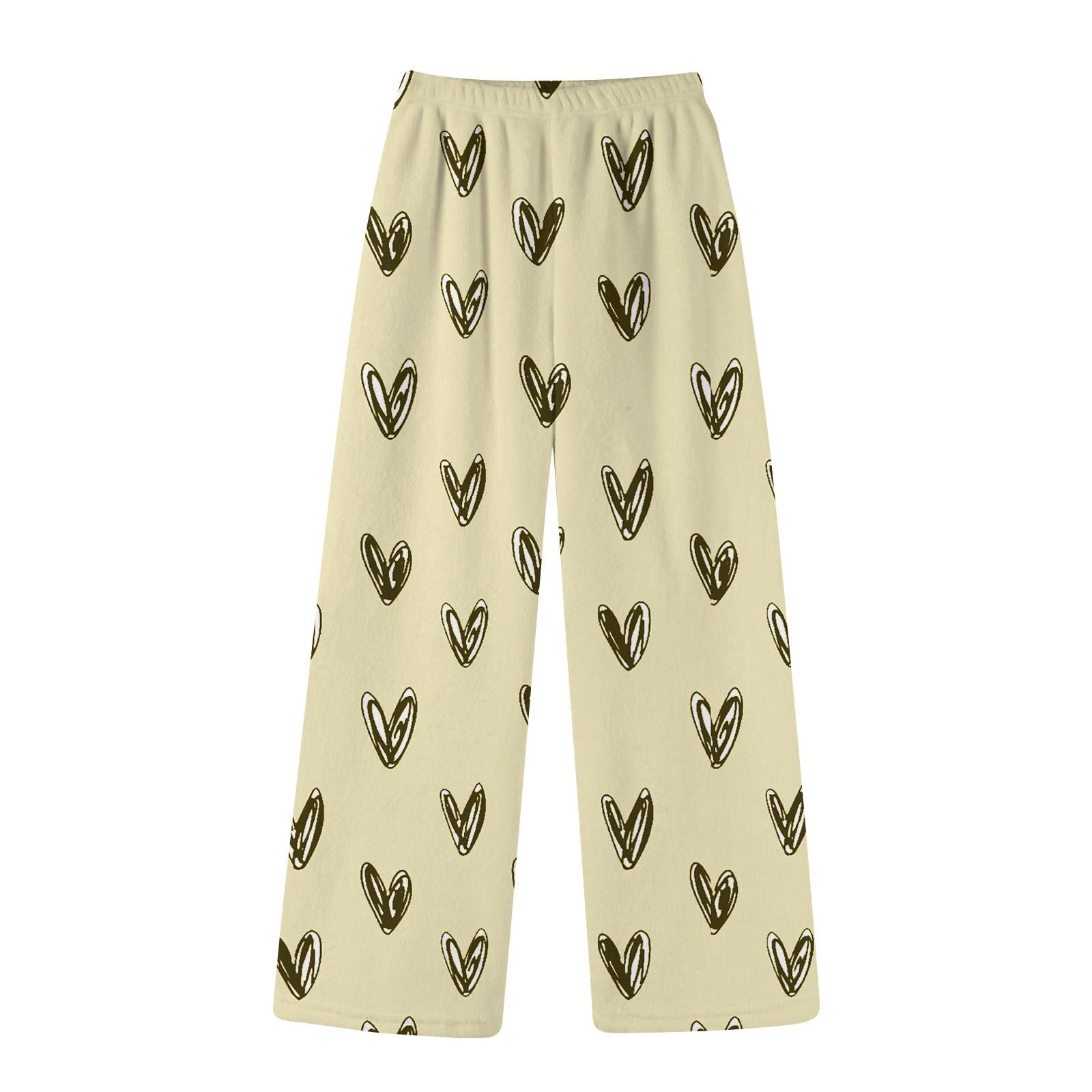 

Жіночі повсякденні домашні штани з квітковим принтом, м’які зручні штани, зимові жіночі піжами жовтий