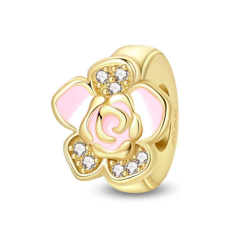 Original 925 Silver Gold DIY Charms Beads with Zirconium Sun Leopard Pendants for Bracelet Jewelry Making