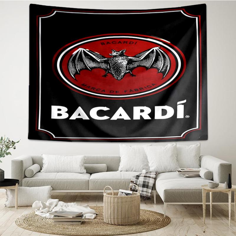 Bacardi Rum Bat Logo Tapestry Room Decoration Wall Hanging for Living Room Bedroom, dormitory, Birthday and Christmas gifts