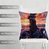 Female motorcyclist Cushion Household Decoration Linen Sofa Cushion Cover: Skin-Friendly & Breathable with Invisible Zipper