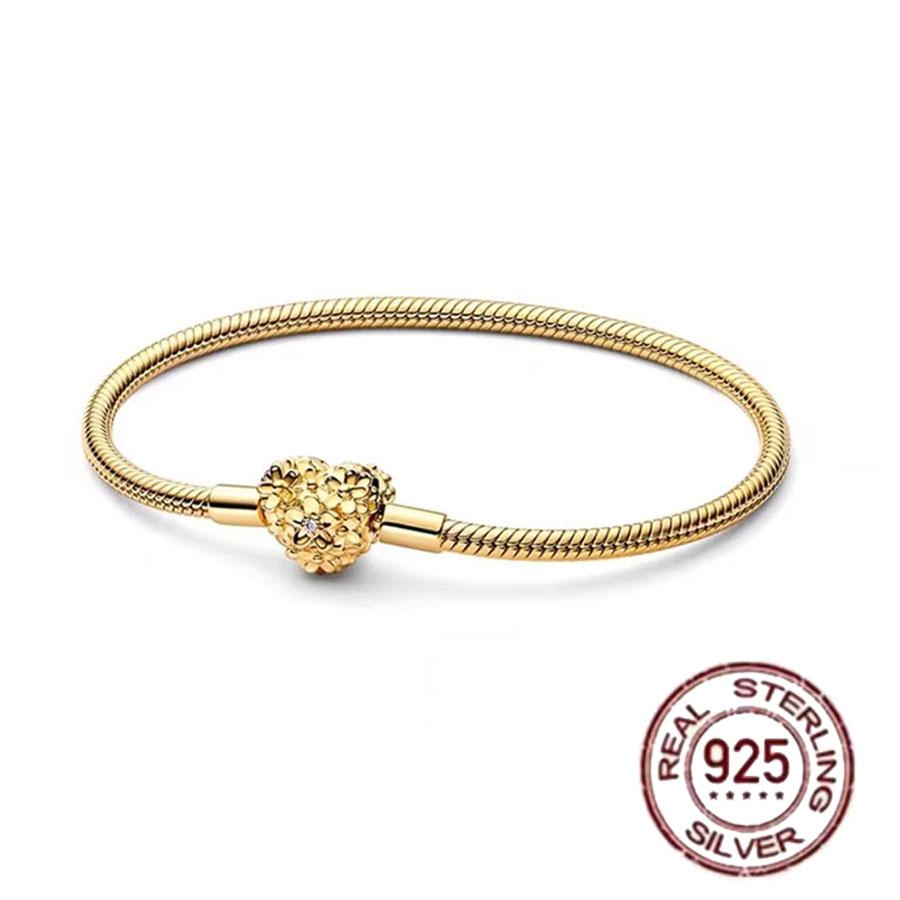 Best-selling 925 Sterling Silver Heart-shaped Crown Snake Bone Chain, Perfect for the Original DlY Bracelet! Ladies' Birthday Fa