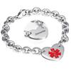 Stainless Steel Medical Logo Bracelet Women'S Titanium Heart Curb Chain O-Line Bracelet