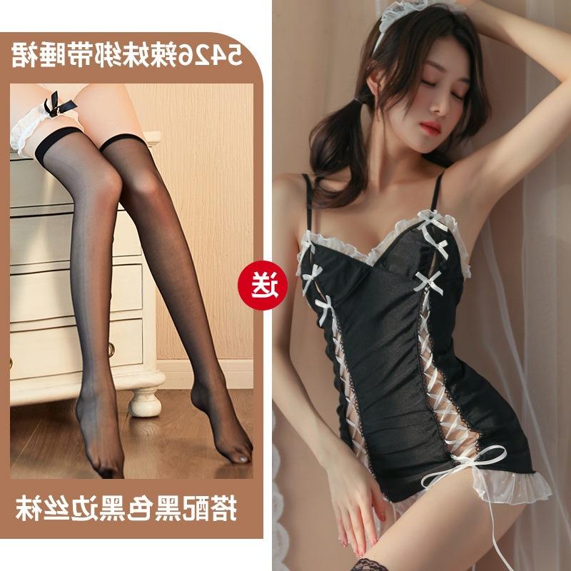 Sexy Suspender nightdress hollow suit women's series cute sexy uniform sexy underwear straps maid adult products