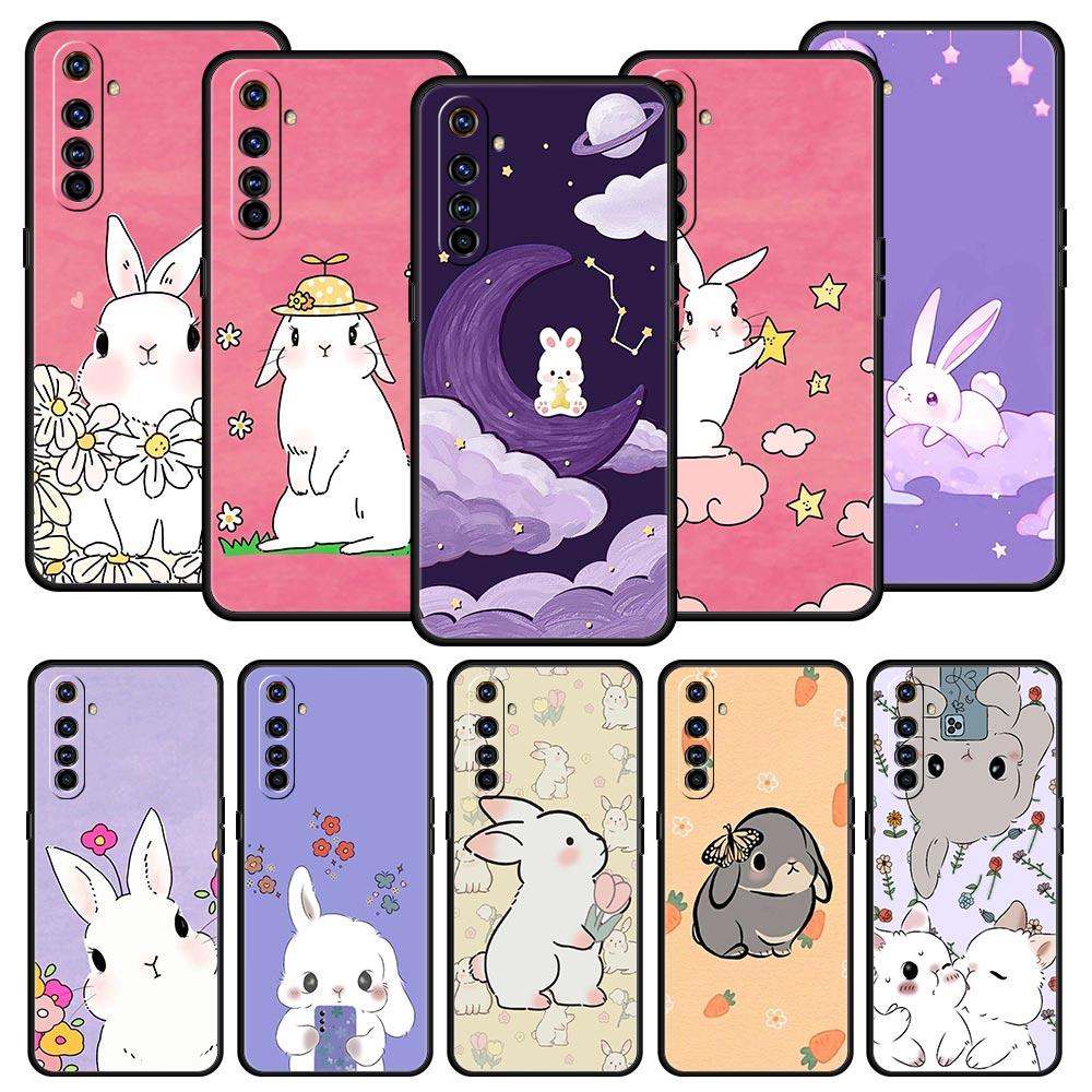 Cute Colorful Rabbit Phone Case For Realme 12 11 10 9 8 5G 7 6 GT5 GT3 GT2 Pro C21 C11 C25 C35 For Realme GT Neo 2 3 3T 5 Cover
