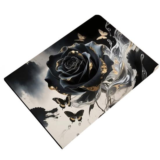 Yousheng 3D Rose Bathroom Rug Realistic Rose And Butterflies Floor Mat Absorbent Non-Slip Rug for Entrance Kitchen Bedroom Living Room