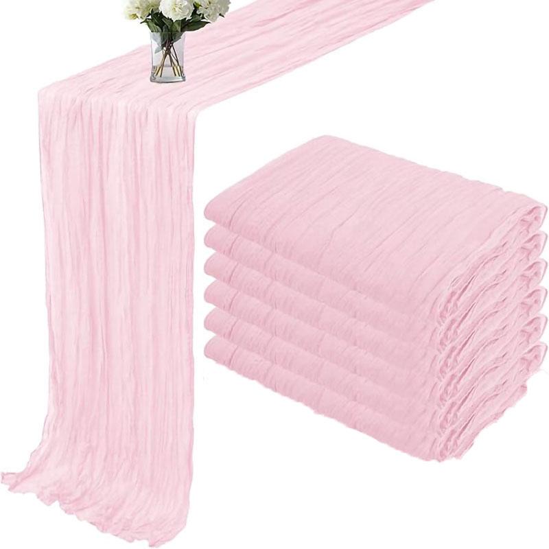 5 Stück Käsetuch Tischläufer, Rustikaler Läufer Gaze Boho Hochzeitsdeko Romantischer Tischläufer für Hochzeits- Geburtstagsfeier Dekoration