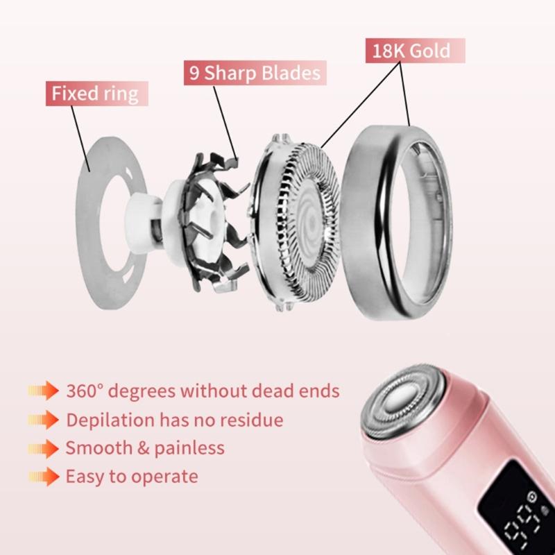 Rechargeable Bikini Line Trimmers For Ladies Featuring 2 Blades And LCD Screen For Precise Hair Removal