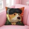 Cartoon Cute Character P-Party Animals Cushion Cover Pillowcase Short Plush Invisible Zipper Room Sofa Cushion Cover