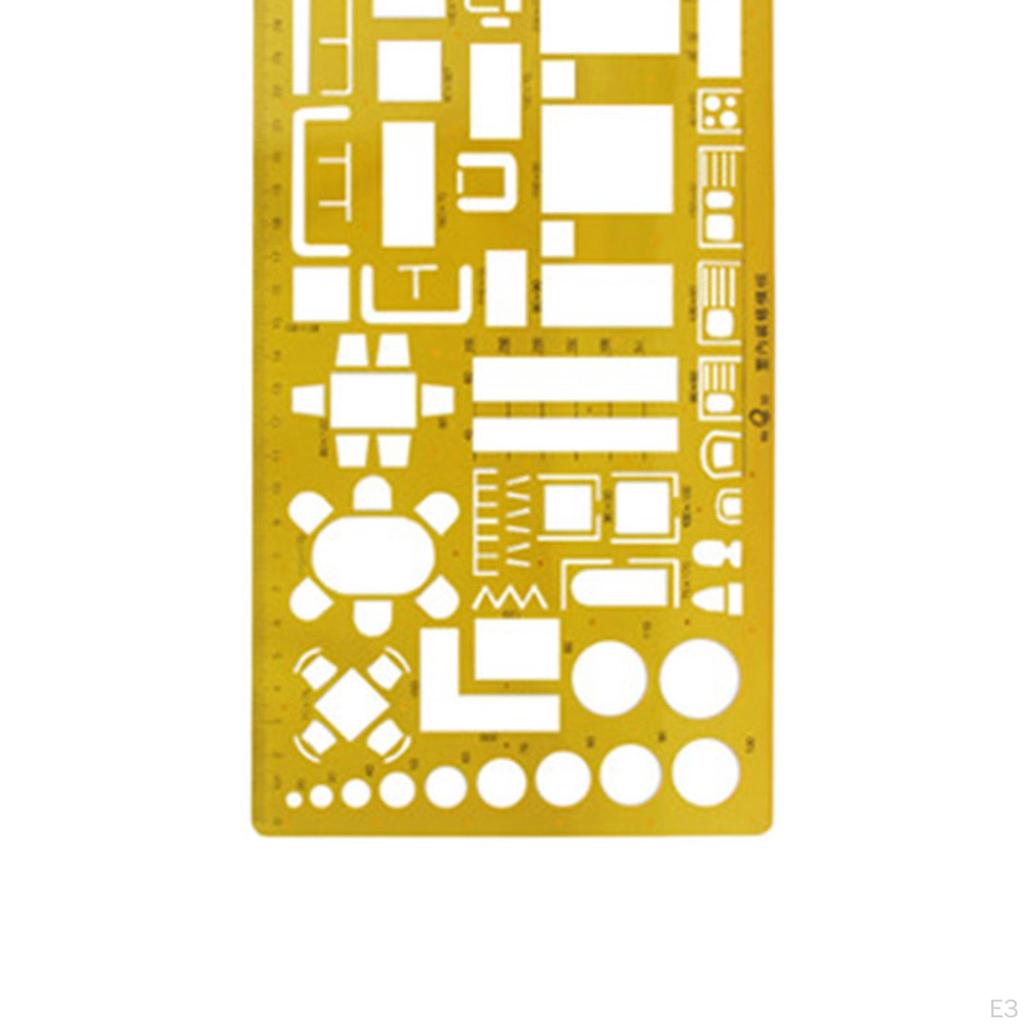 Landscape Templates Ruler Set Drainage Drafting Tools Measuring Symbols Orange Stencil for bathroom
