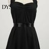 Ärmelloses Damenkleid Abend Schnürung Neckholder A-Linie Großer Schwung Rückenfrei Aus Retro Dame Schulter Unifarben Cocktailparty Hochzeit Midi