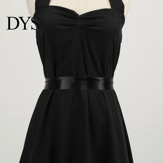 Ärmelloses Damenkleid Abend Schnürung Neckholder A-Linie Großer Schwung Rückenfrei Aus Retro Dame Schulter Unifarben Cocktailparty Hochzeit Midi