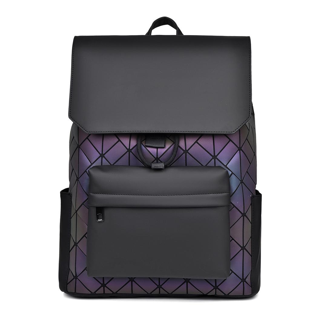 Schoolbag Rhombus Backpack Men's College Student School Bag Travel to Work Commuter Computer Bag Fashion Large Capacity Backpack Men's Trend