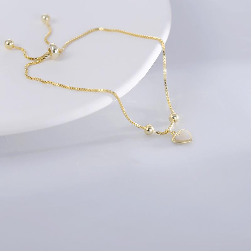 

S925 Silver Shell Love Bestie Браслет Нишевый дизайн Лесной стиль Сладкие и изысканные французские легкие роскошные украшения ручной работы Adjustable size