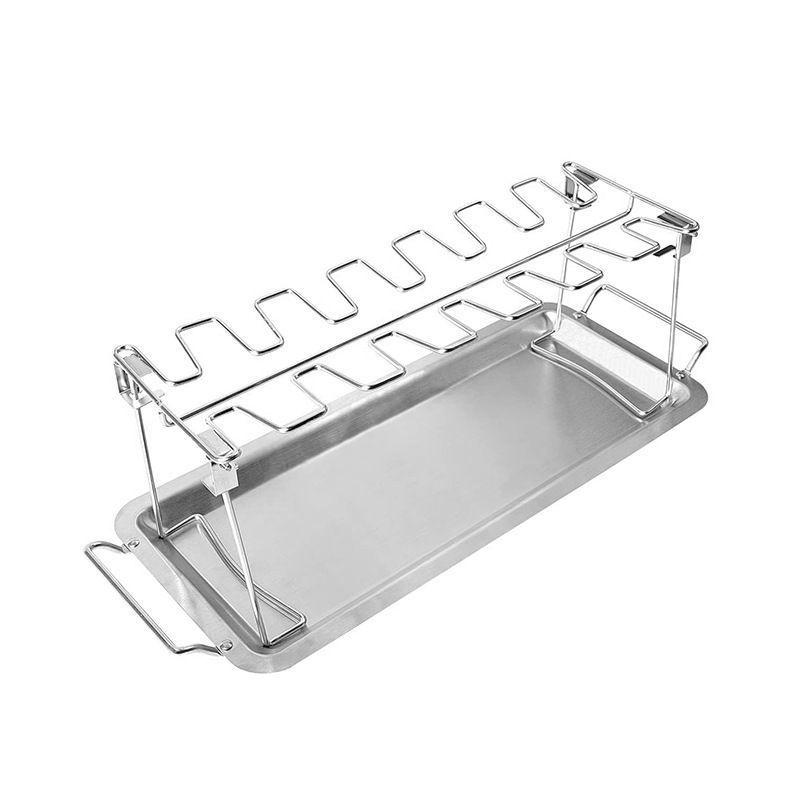 14-Slot Stainless Steel Chicken Leg Roasting Rack for Oven, Smoker, or Grill