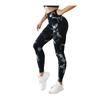 Colanti Fitness High Waist Shapewear Leggings Seamless Tie Dye Black Push Up Effect Yoga Tights