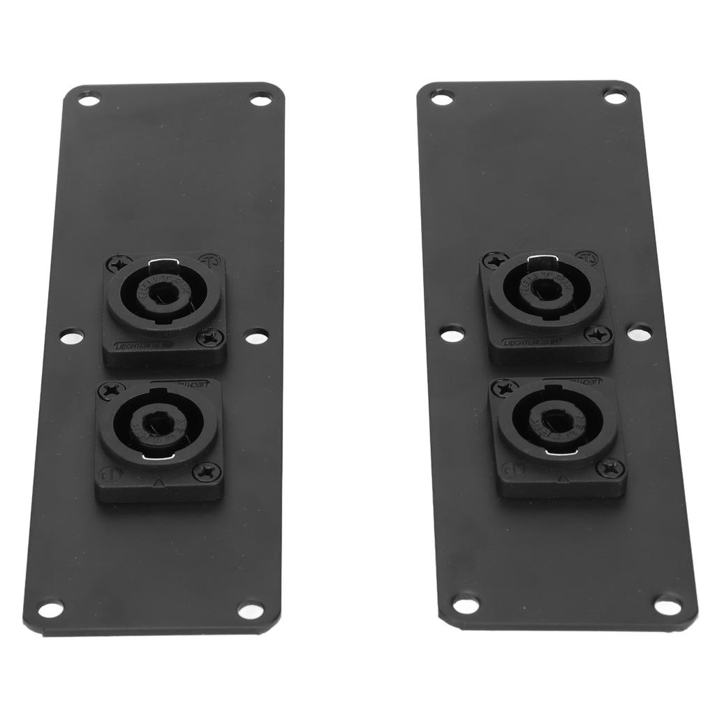 Metal Speaker Jack Plate Speaker Dual Jack Plate with 2 Cannon Connectors for 6in‑18in Speaker