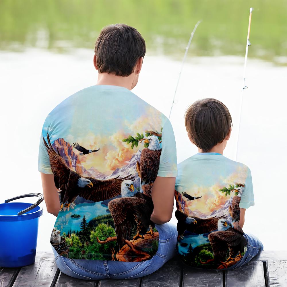 Cool Eagle Shirts Short Sleeve Tops Mens Costume