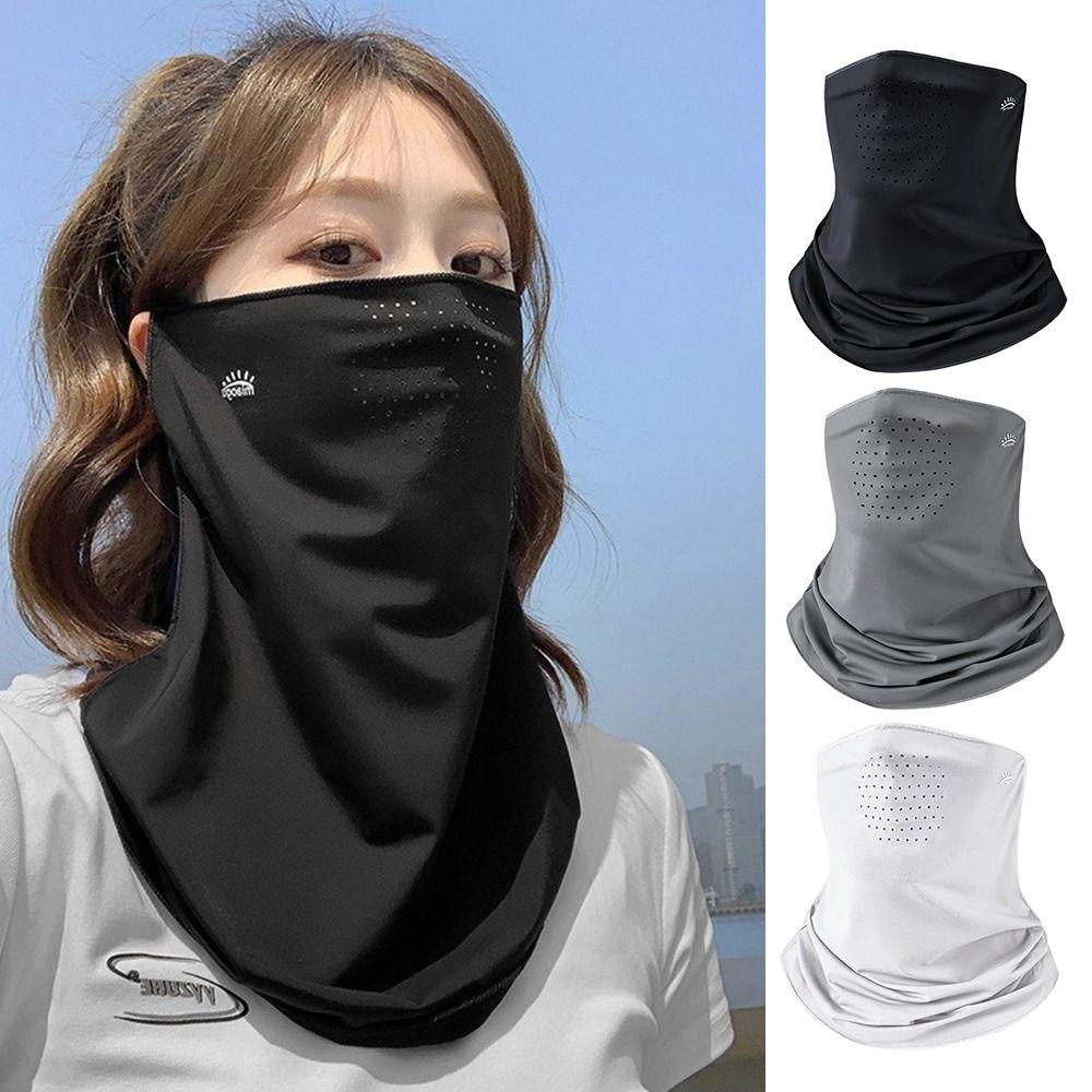 Breathable Ice Silk Sunscreen Masks Sunproof Long Neck Covers New Full Head Mask  Summer