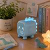 Réveil Enfant Dinosaure Bleu avec Veilleuse LED Rétroéclairée – Double Alarme, Horloge Digitale et Température