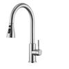 360° Rotatable Stainless Steel Kitchen Faucet with Pull-Out Sprayer for Hot and Cold Water