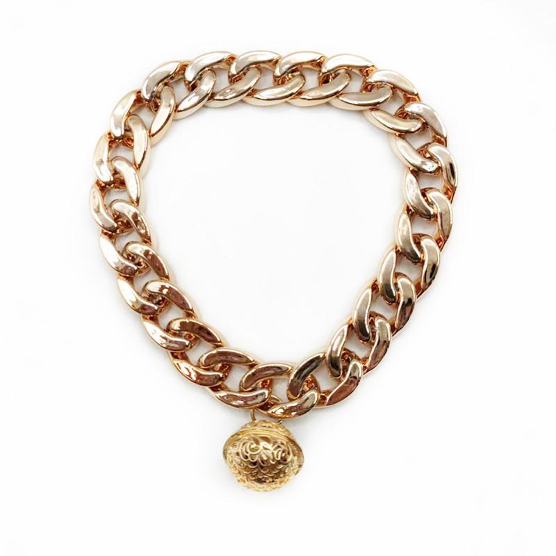 Pet Chain Collars Dog Cat Collar Gold Cuban Link Dog Collar Plastic Gold Dog Chain with  Bell for Puppy Small Medium Large Dogs