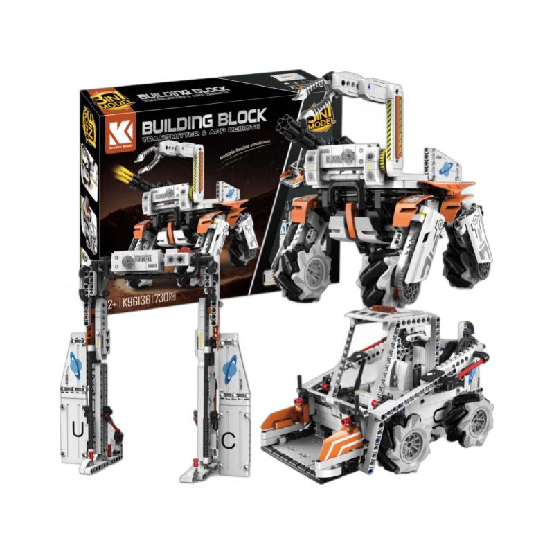 2-in-1 Programmable Robot Toy: Remote Control & Assembly Building Blocks - Smart Mechanical Dog