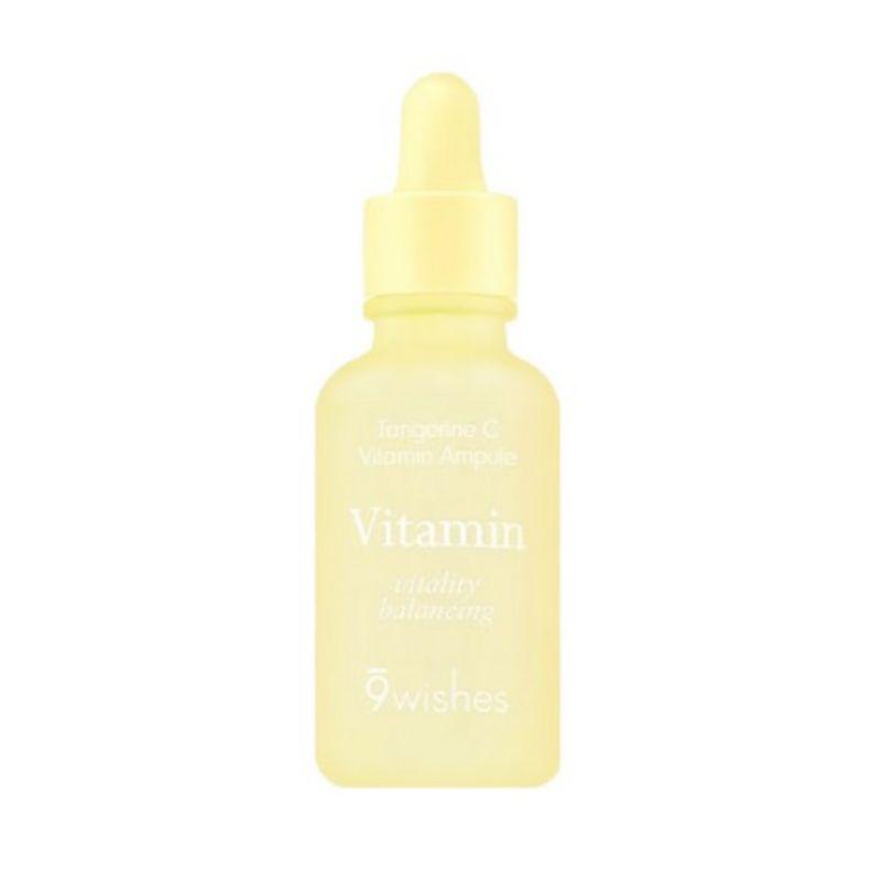 9Wishes Jeju Green Tangerine C Vitamin Brightening Ampoule 30ml – Vitamin C Radiance Serum for Even Skin Tone