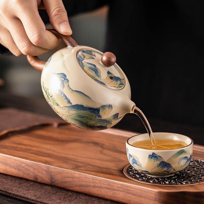 New Ru Kiln Gongfu Tea Pot - Xishi Ceramic Teapot for Brewing